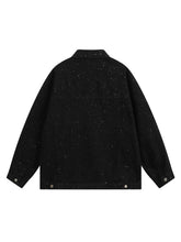 Distressed Sequin Design Denim Jacket